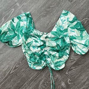 H&M Tropical Print Crop Top